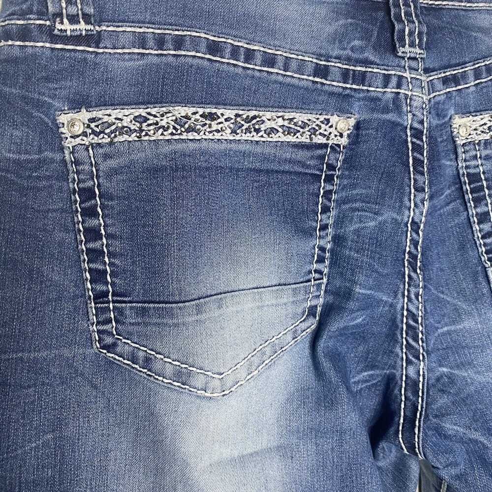 Daytrip Virgo Straight Stretch Jeans Size 28R Women Bling Equestrian Mid Rise - Picture 4 of 15